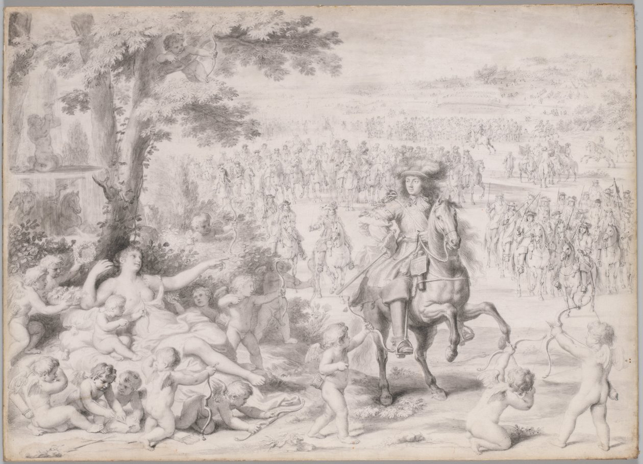 تم القبض على لويس الرابع عشر من قبل فينوس ، في أوائل 1670. بواسطة تشارلز لو برون