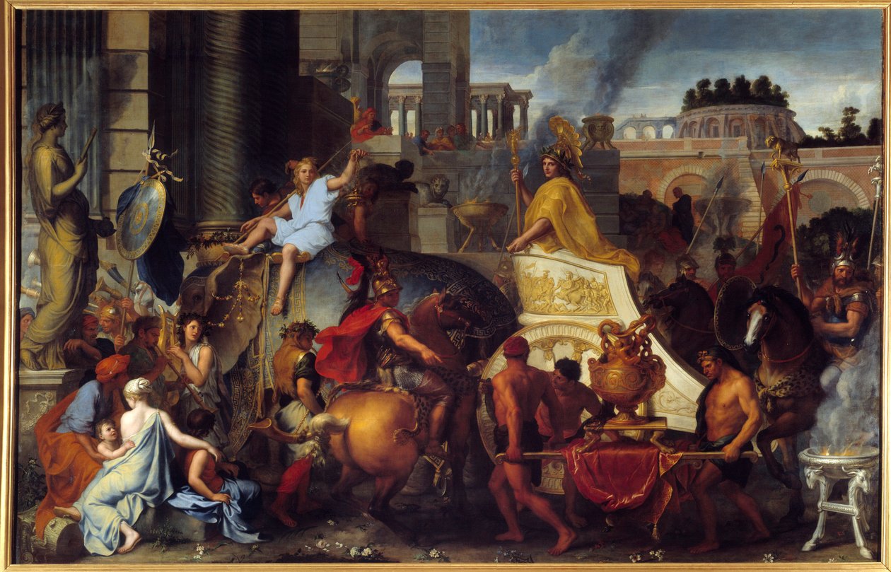 انتصار الإسكندر أو انتري الإسكندر الأكبر في بابل لوحة تشارلز ليبرون (لو برون) (1619-1690) القرن السابع عشر صن. 4،5x7،7 م بواسطة تشارلز لو برون