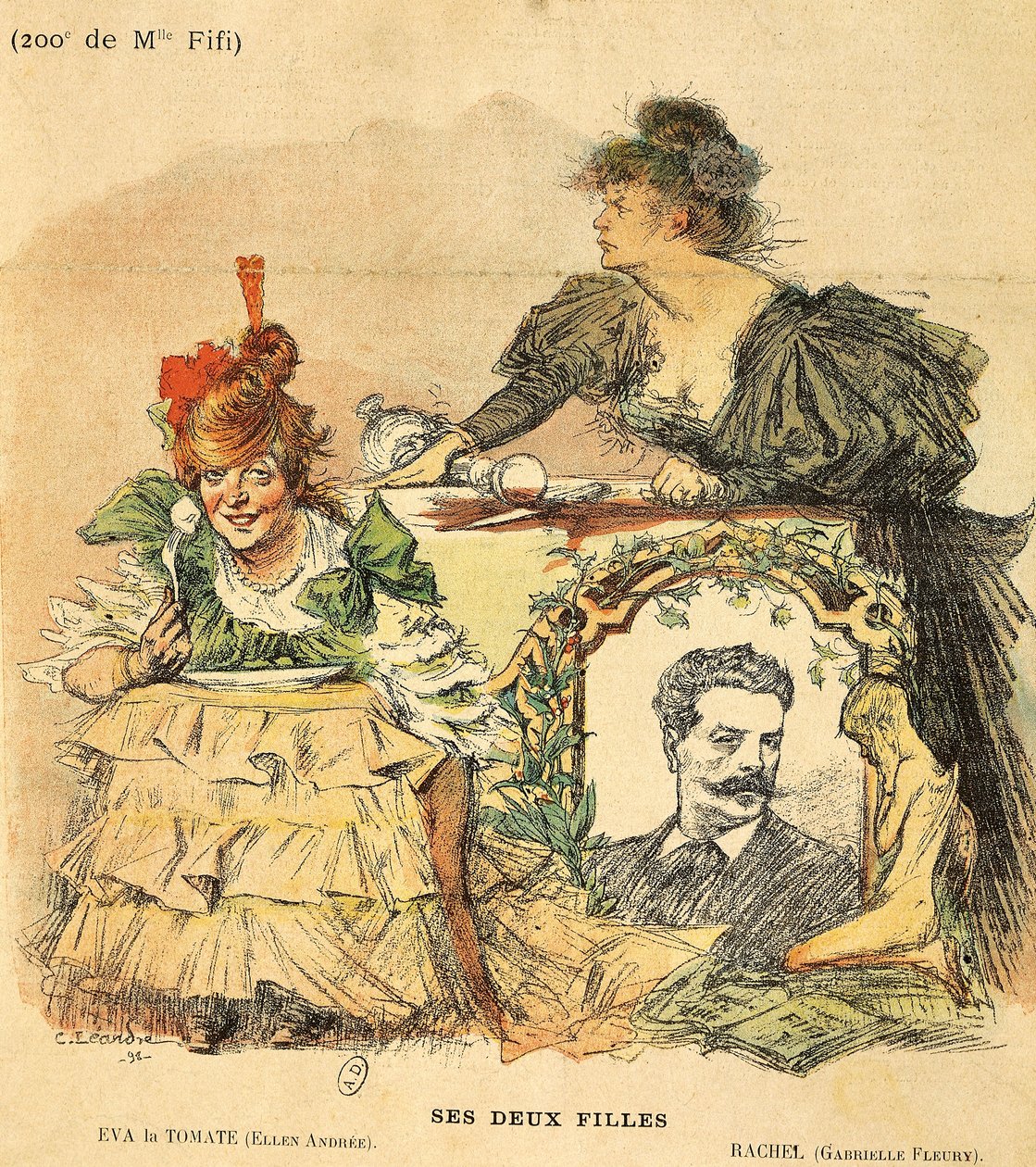 Cartoon for two hundredth replica of Mademoiselle Fifi, from novella by Guy de Maupassant بواسطة تشارلز ليندر
