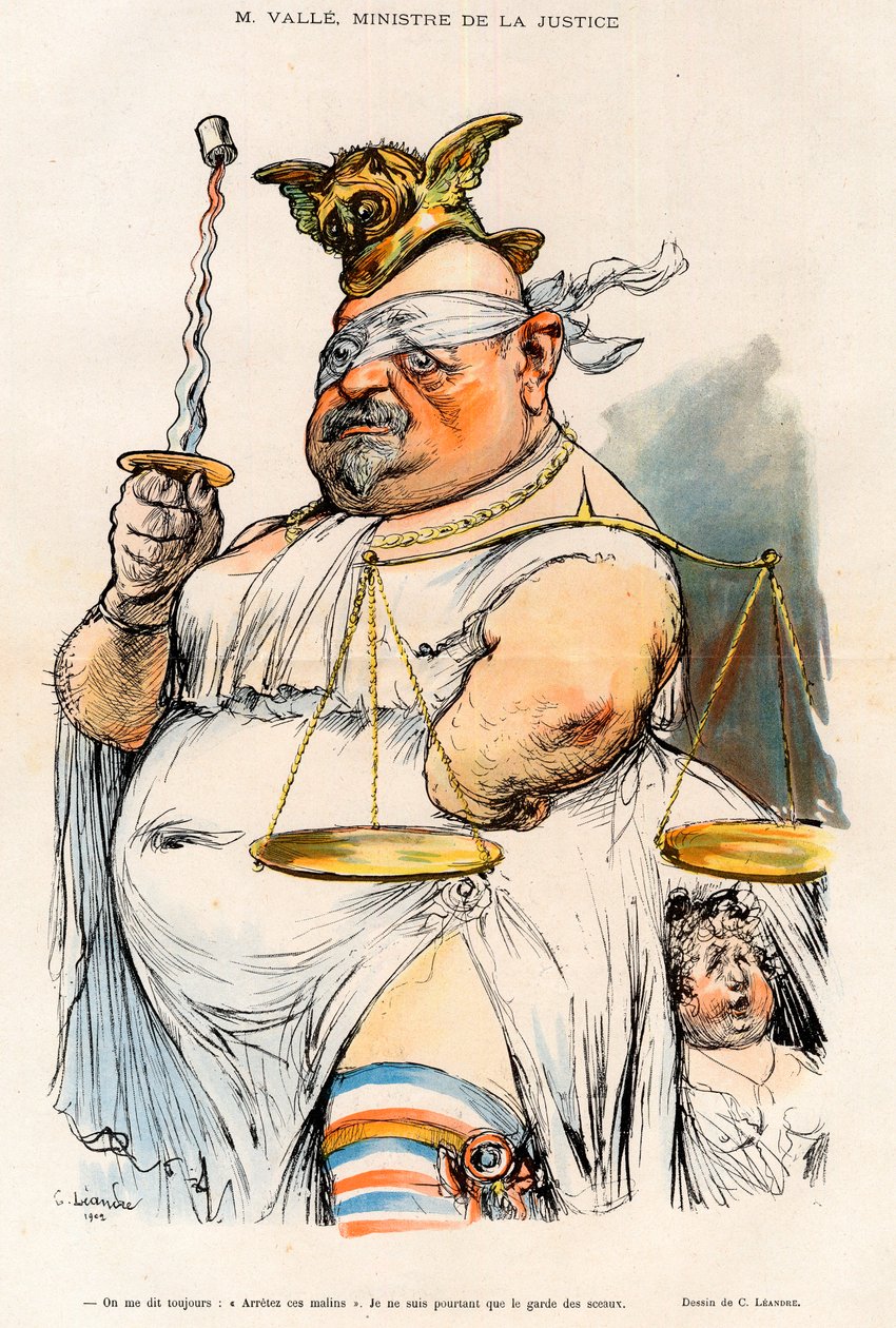 إرنست فالي (1845-1920) - وزير العدل عام 1902 - رسم كاريكاتوري لتشارلز ليندر (1862-1934) في "" Le Rire "" "1902 بواسطة تشارلز ليندر