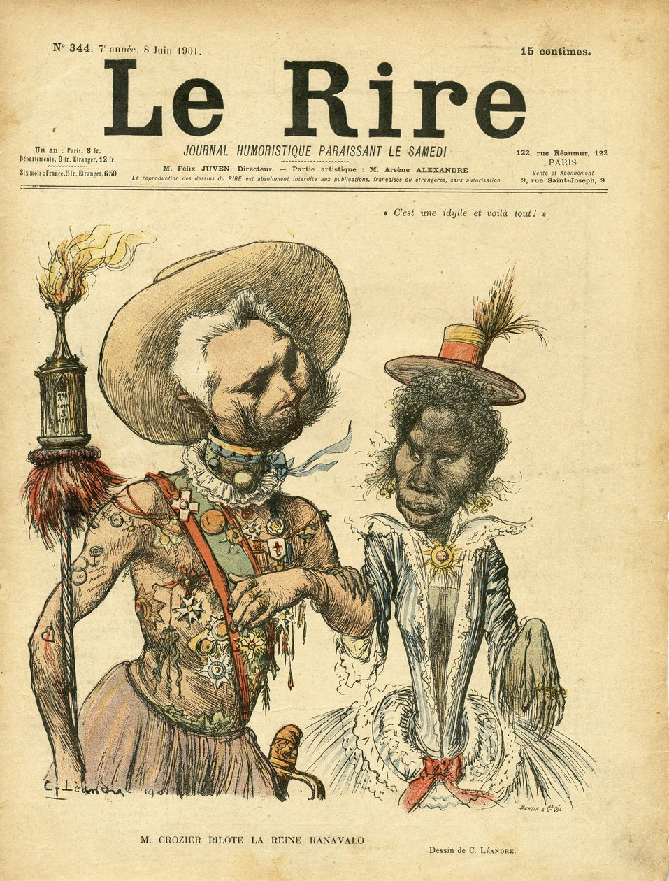 رسم توضيحي لتشارلز ليندر (1862-1934) لغلاف Le Rire ، رقم 264 بواسطة تشارلز ليندر