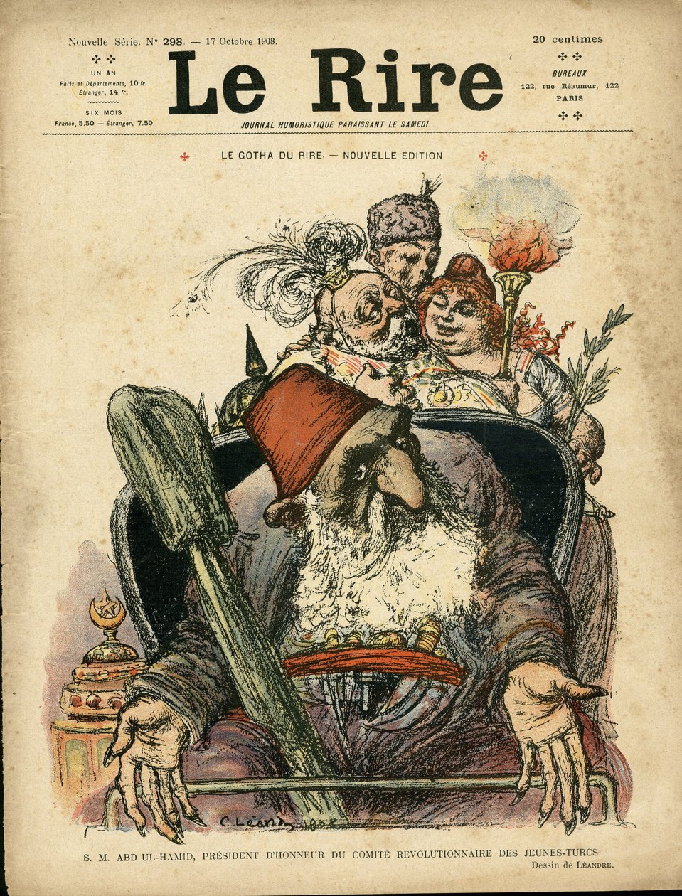 رسم توضيحي لتشارلز ليندر (1862-1934) لغلاف Le Rire بواسطة تشارلز ليندر