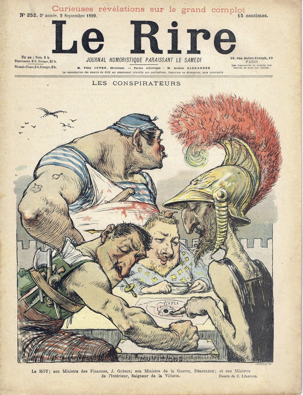 رسم توضيحي لتشارلز ليندر (1862-1934) لغلاف Le Rire بواسطة تشارلز ليندر