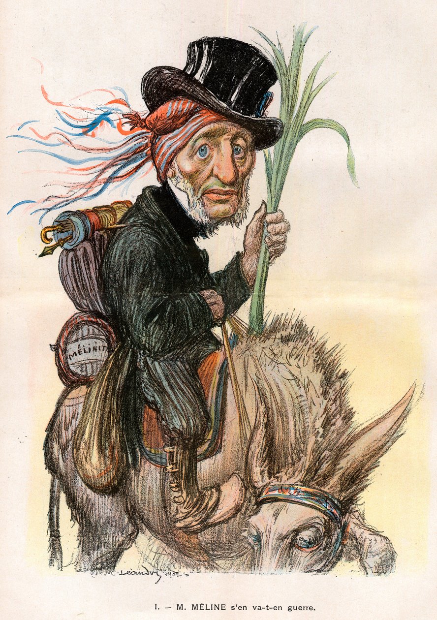 جول ميلين (1838-1925) ، سياسي فرنسي ، وزير الزراعة - رسم كاريكاتوري لتشارلز ليندري (1862-1934) في "" Le Rire "في 12 أبريل 1902 بواسطة تشارلز ليندر
