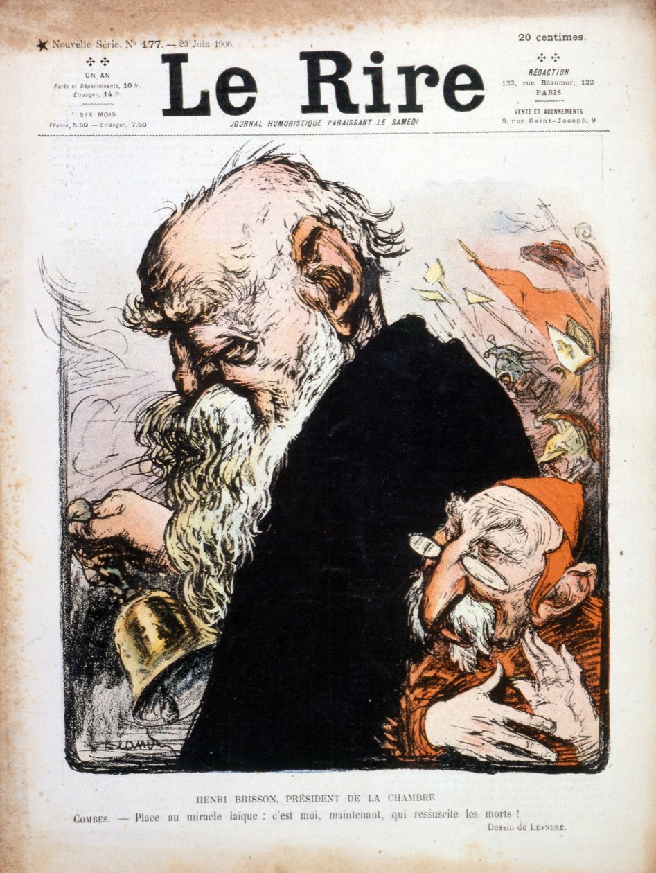 رسم توضيحي ساخر ليوجين هنري بريسون غلاف Le Rire 1906 (نقش) بواسطة تشارلز ليندر