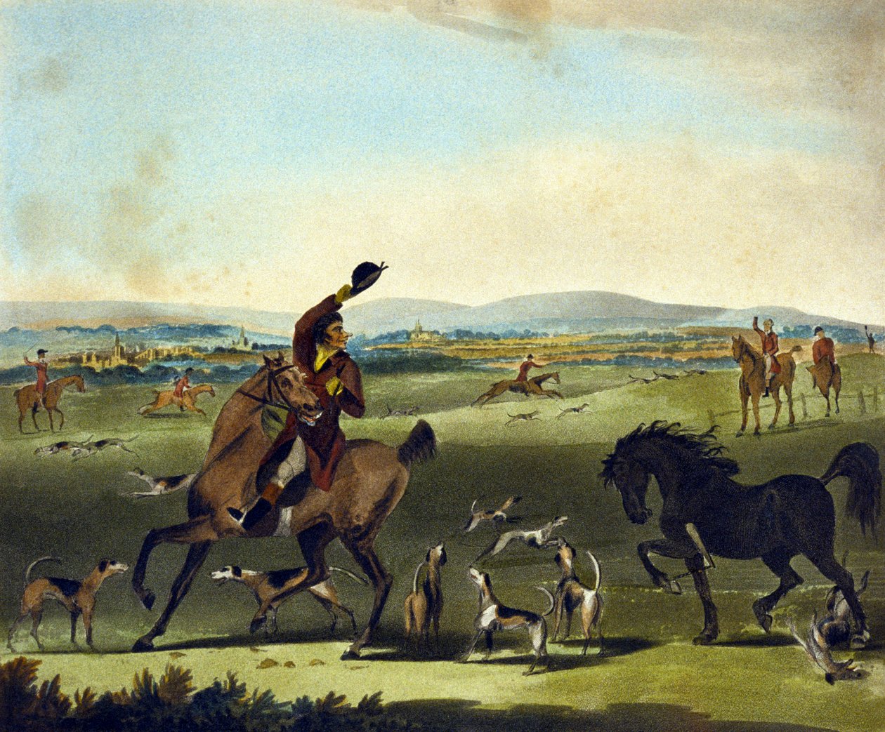 A Check, from The Pytchley Hunt, engraved by F. Jukes (1845-1879) بواسطة تشارلز لورين (بعد) سميث
