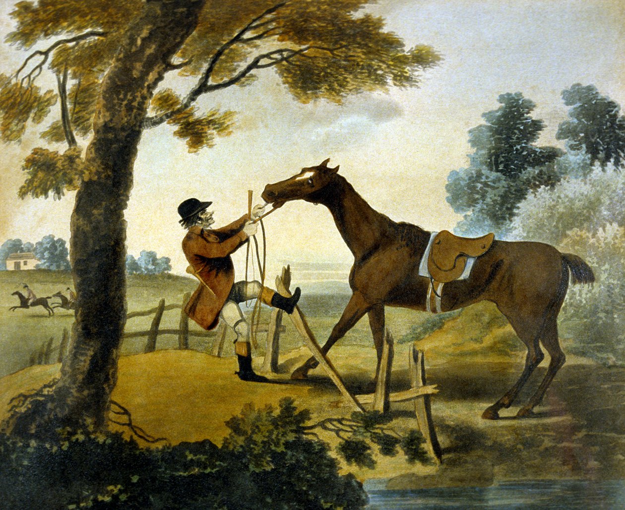 Proof of Bottom, from The Pytchley Hunt, engraved by F. Jukes (1745-1812) بواسطة تشارلز لورين (بعد) سميث