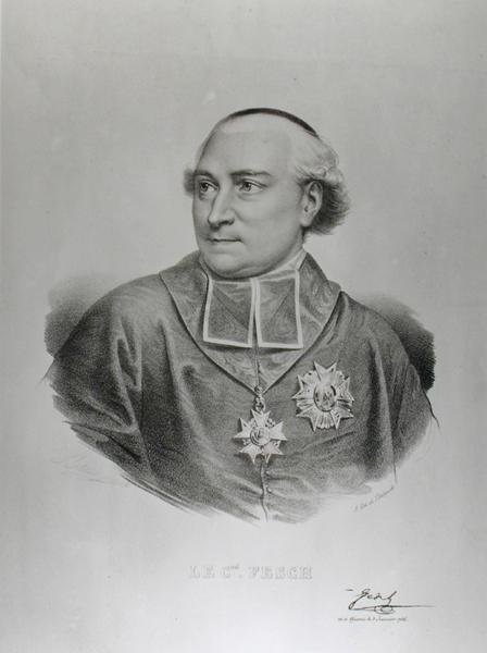 صورة للكاردينال جوزيف فيش (1763-1839) نقشها فرانسوا سيرافين ديلبيك (1778-1825) (نقش) (صورة بالأبيض والأسود) بواسطة تشارلز لويس (بعد) بازين