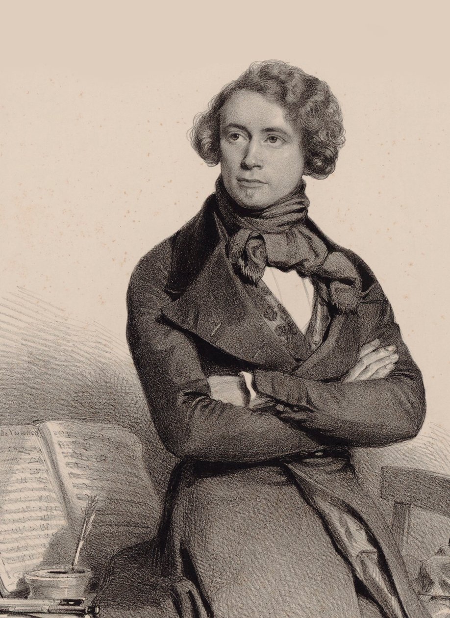 صورة لعازف التشيلو والملحن Adrien-François Servais 1807-1866 ، 1838. بواسطة تشارلز لويس بوجنيت