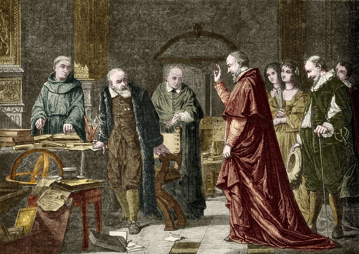 أسر جاليليو جاليلي ديت جليل ، عالم الفلك الإيطالي (1564-1642) ، نقش بعد لوحة تشارلز مولر بواسطة تشارلز لويس لوسيان (بعد) مولر
