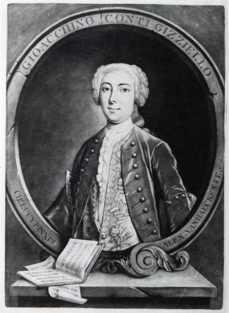Gioacchino Conti ، `` Gizziello &39;&39; ، نقشها ألكسندر فان هايكن ، 1736 بواسطة تشارلز لوسي
