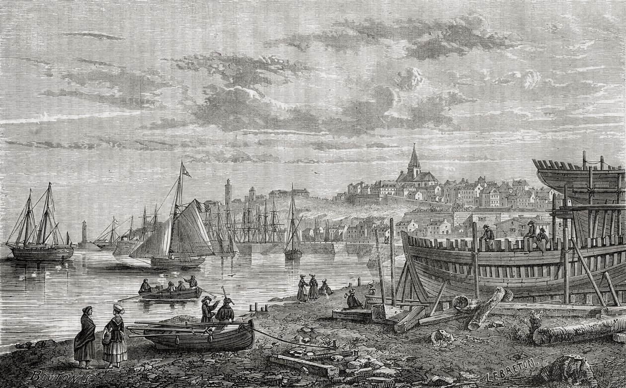 جرانفيل ، فرنسا ، في القرن الثامن عشر ، من "تاريخ الثورة الفرنسية" بواسطة لويس بلانك (1811-1882) منقوش بواسطة لوبريتون ، 1847-1862 بواسطة تشارلز ماري بوتون