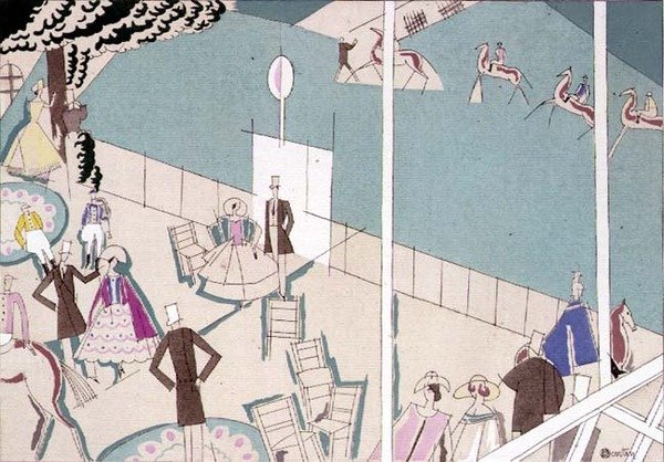 سباق الخيل ، حوالي عام 1920 (استنسل على ورق) بواسطة تشارلز مارتن