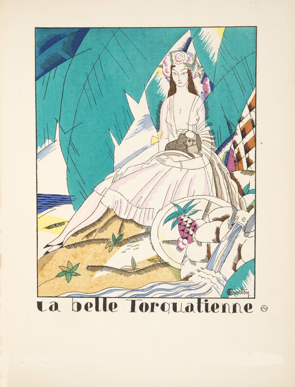La Belle Torquatienne ، من مجموعة لوحات الموضة ، 1920 (استنسل) بواسطة تشارلز مارتن