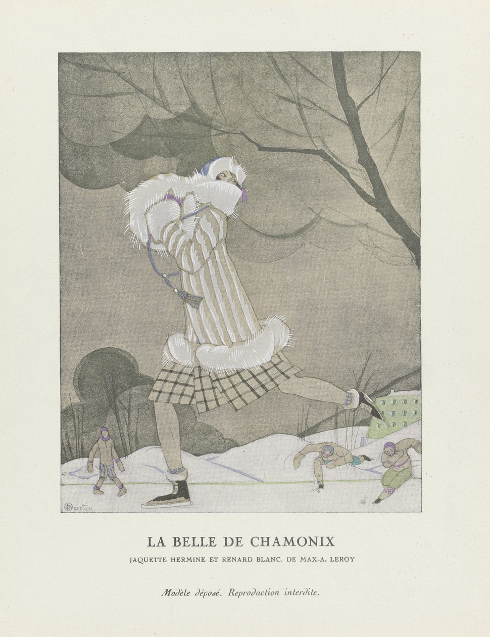 La Belle de Chamonix ، حانة. 1924 (استنسل) بواسطة تشارلز مارتن