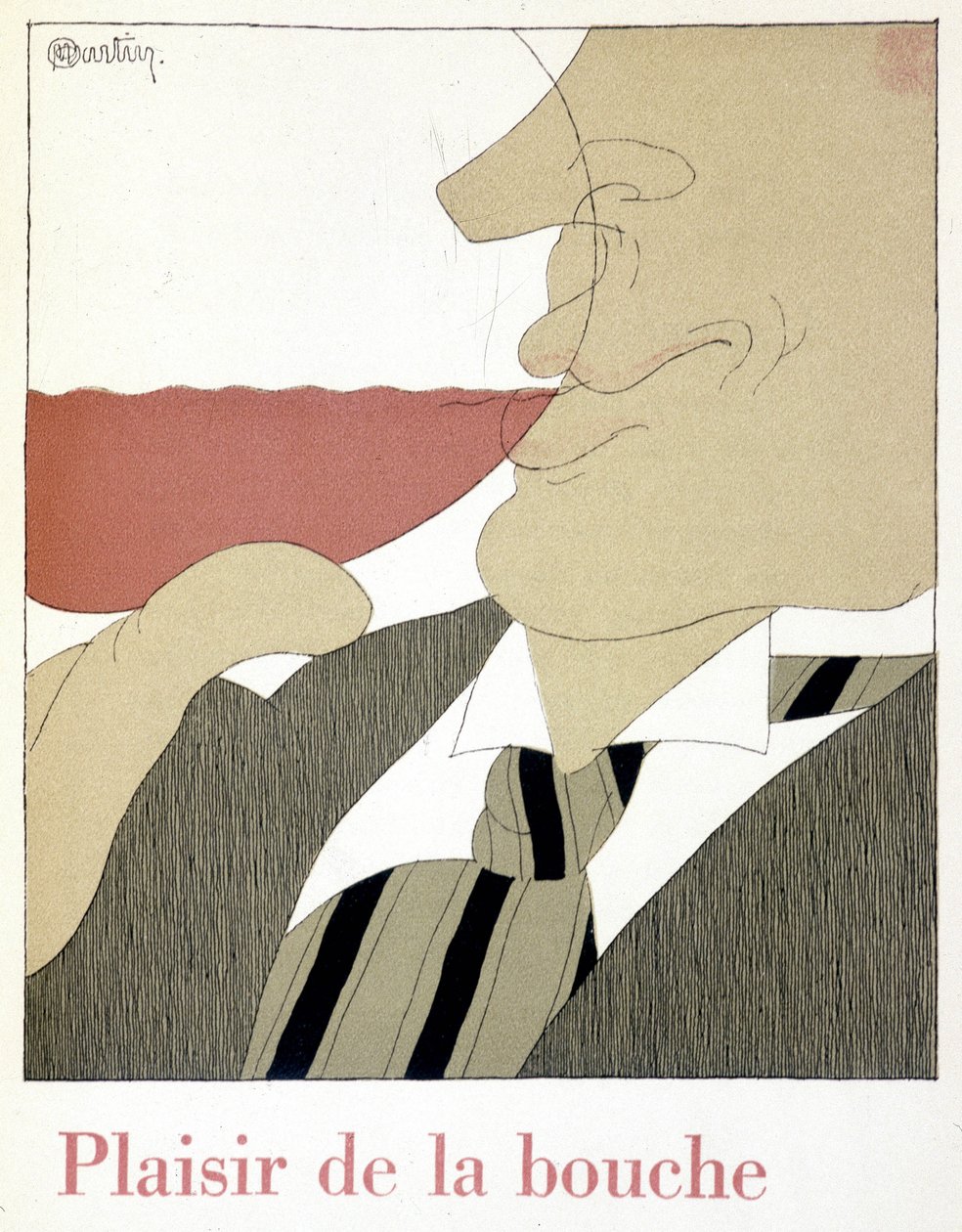 متعة الفم - في "" Monseigneur le vin "، رسم تشارلز مارتن (1884-1934) ، ملزمة Etablissements Nicolas بواسطة تشارلز مارتن