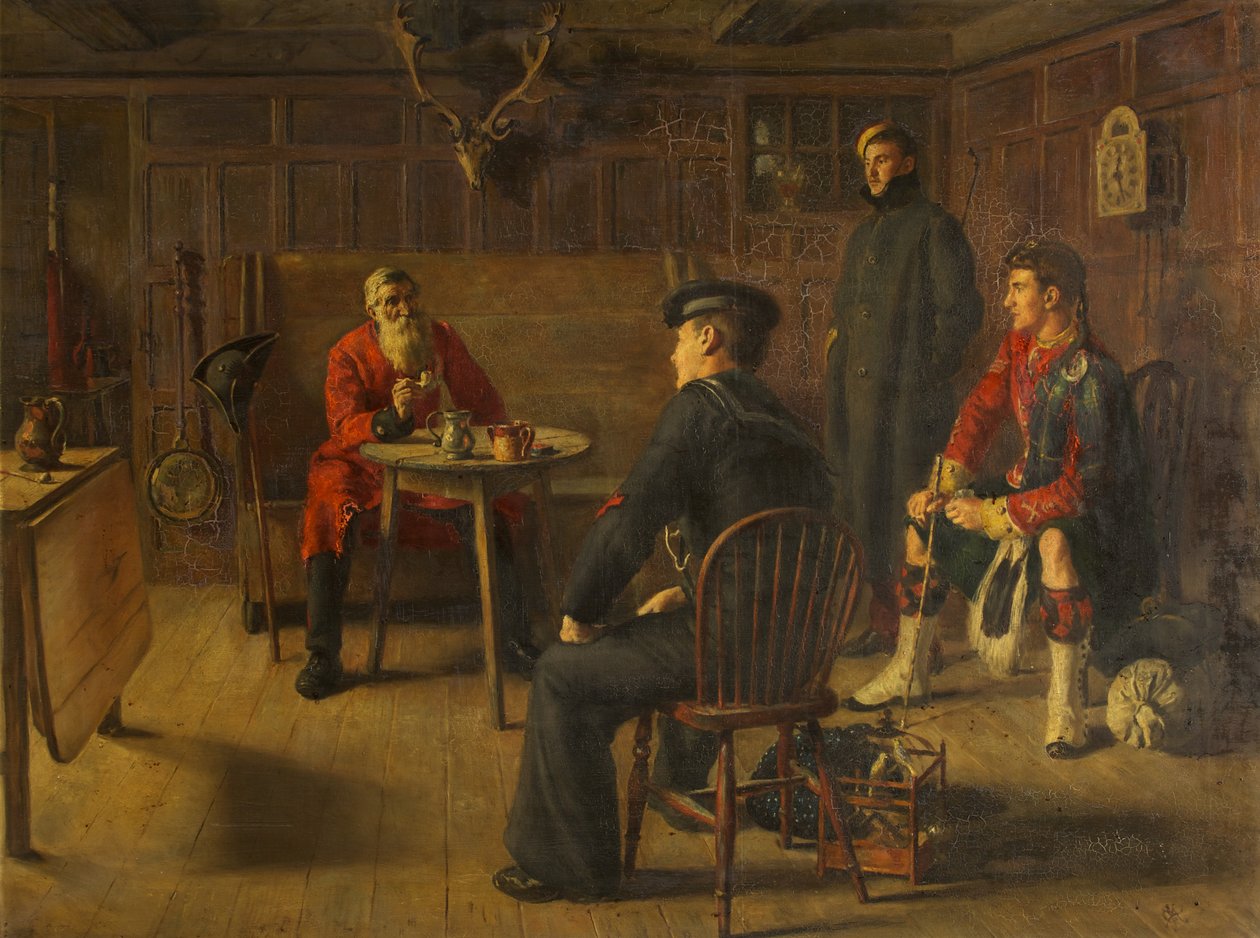 A Tale of the Brave Old Days (oil on canvas) بواسطة تشارلز مارتن هودجز