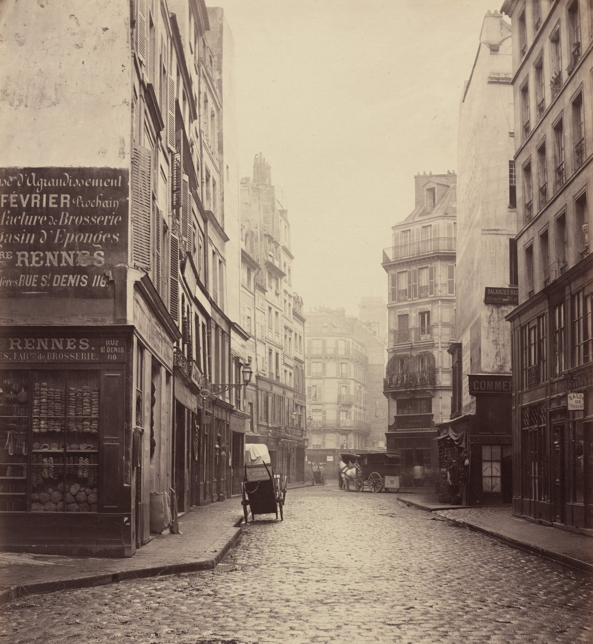 Rue des Lombards ، من شارع des Lavandières Sainte-Opportune ، 1864. بواسطة تشارلز مارفيل