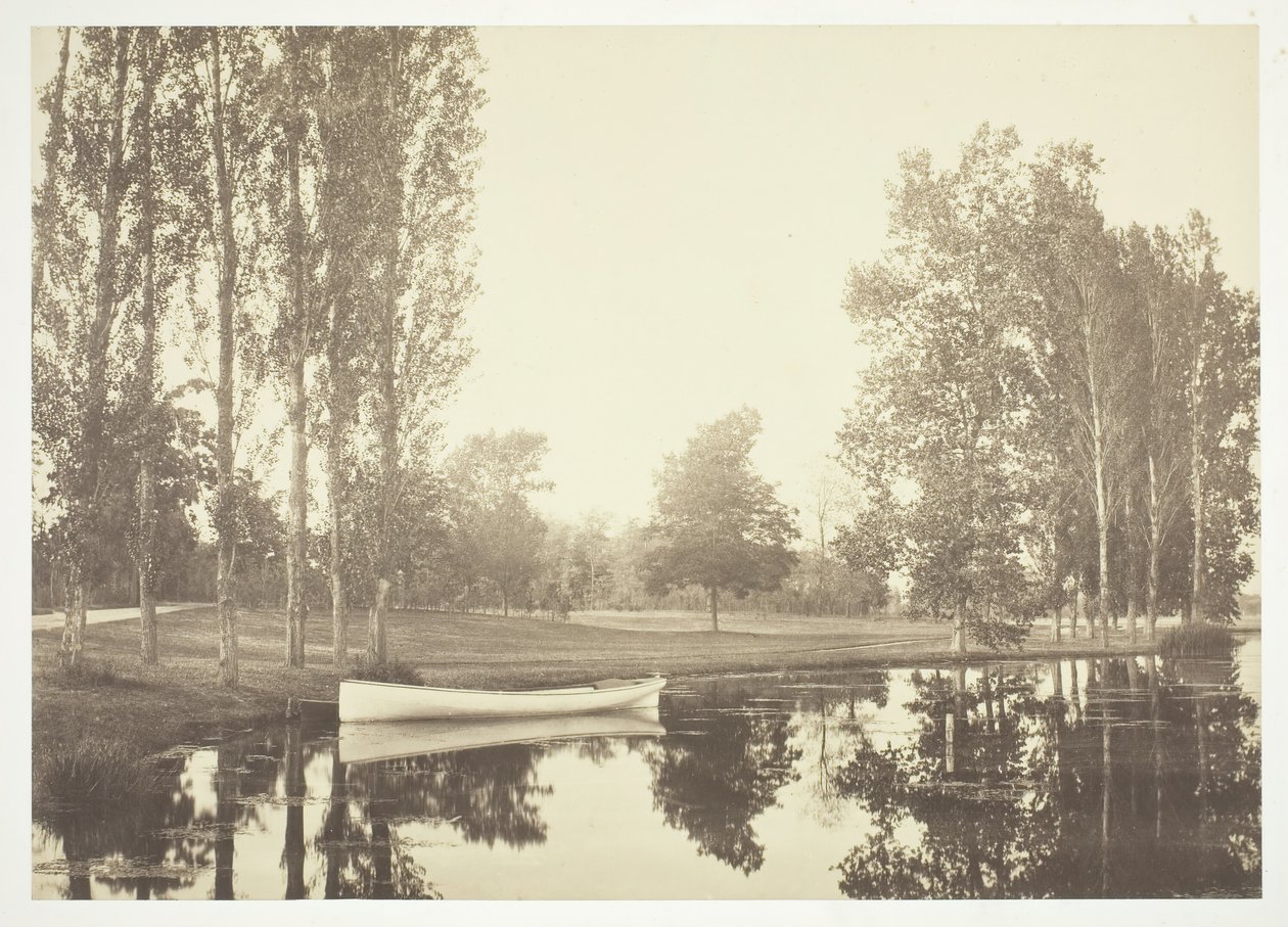 بدون عنوان ، ج. 1850. [قارب على بحيرة في Bois de Boulogne ، حديقة في باريس]. بواسطة تشارلز مارفيل