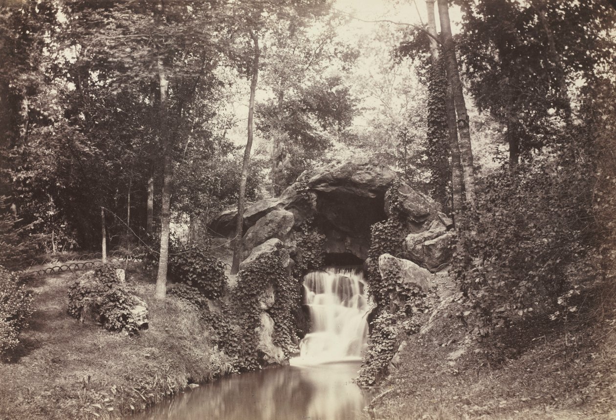 منظر للكهف الصغير باتجاه دير البركة ، Bois de Boulogne ، 1858. بواسطة تشارلز مارفيل