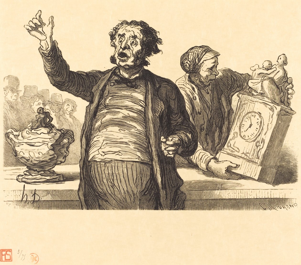 فندق The Auctioneers ': The Town Crier بواسطة شارل موران بعد Honoré Daumier