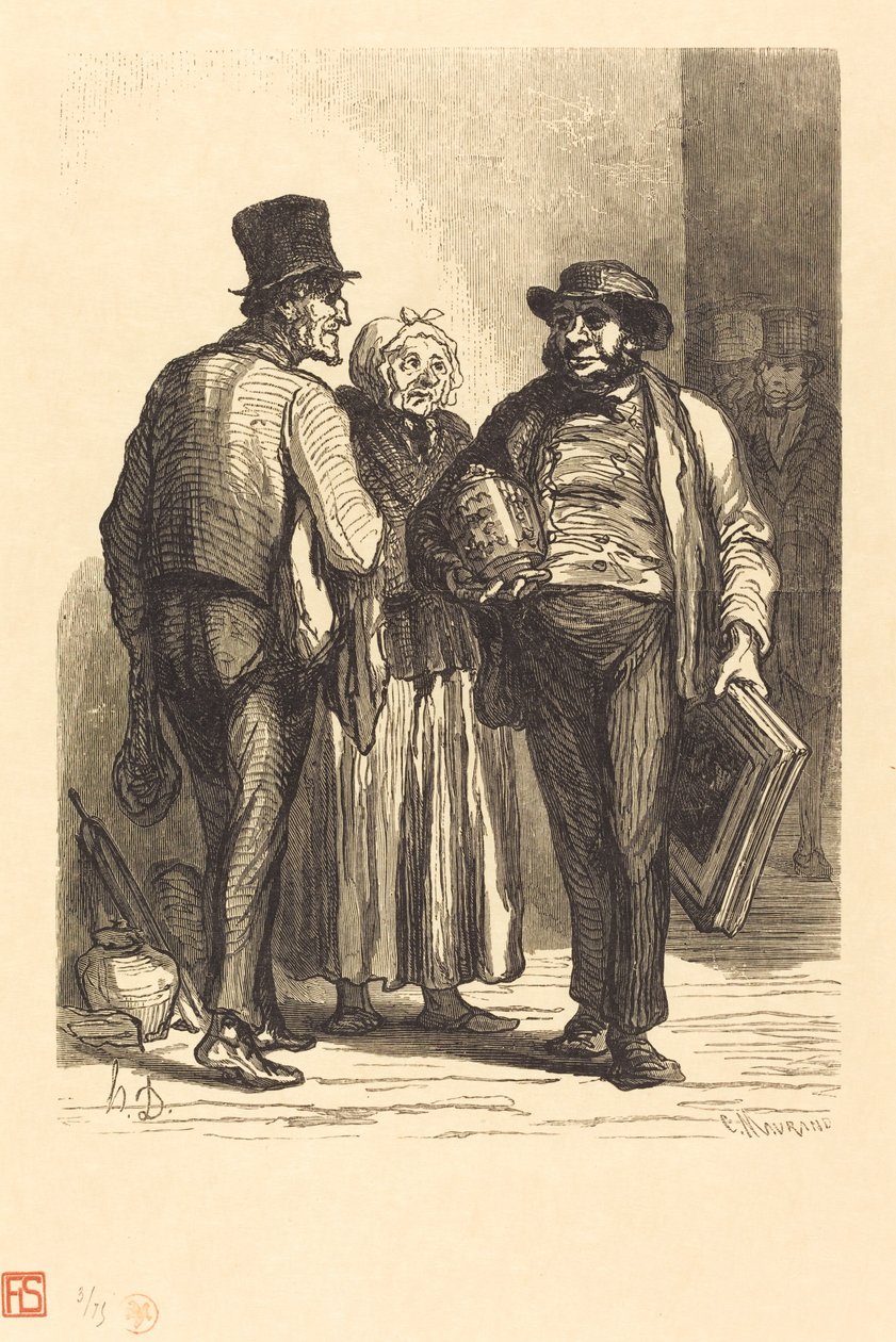 فندق The Auctioneers ': The Merchants بواسطة شارل موران بعد Honoré Daumier