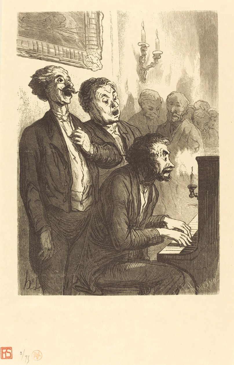 مطرب الصالة بواسطة شارل موران بعد Honoré Daumier
