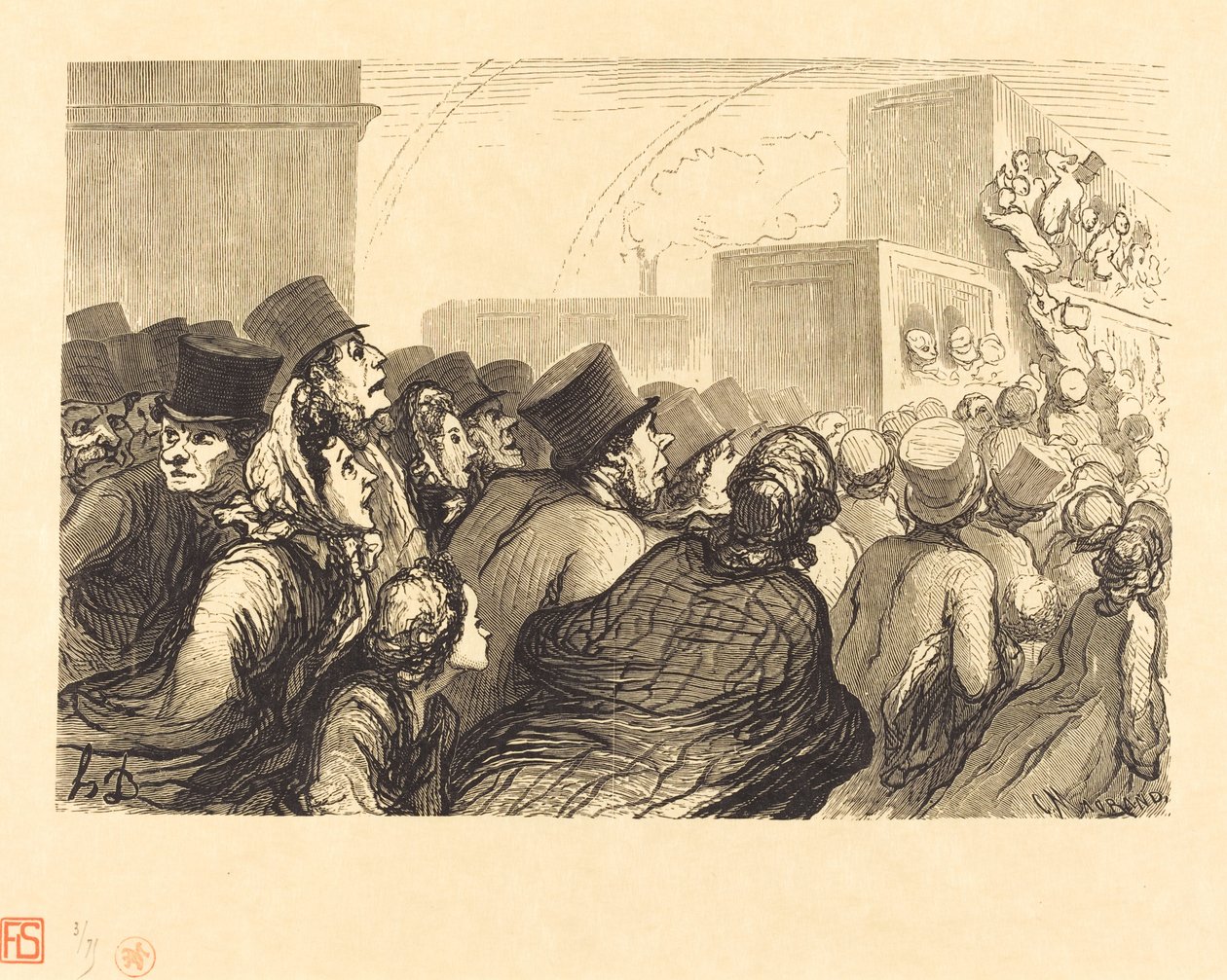 المسافرون الأحد بواسطة شارل موران بعد Honoré Daumier