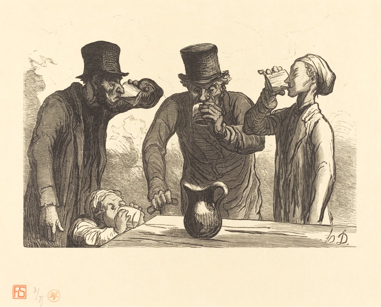 فسيولوجيا الشارب: الأعمار الأربعة بواسطة شارل موران بعد Honoré Daumier