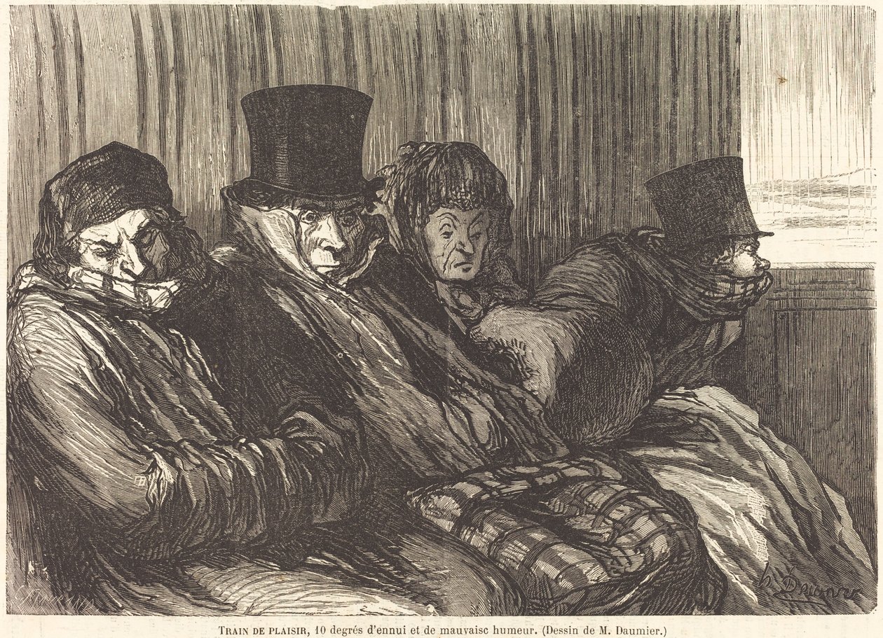 قطار ممتع بواسطة شارل موران بعد Honoré Daumier