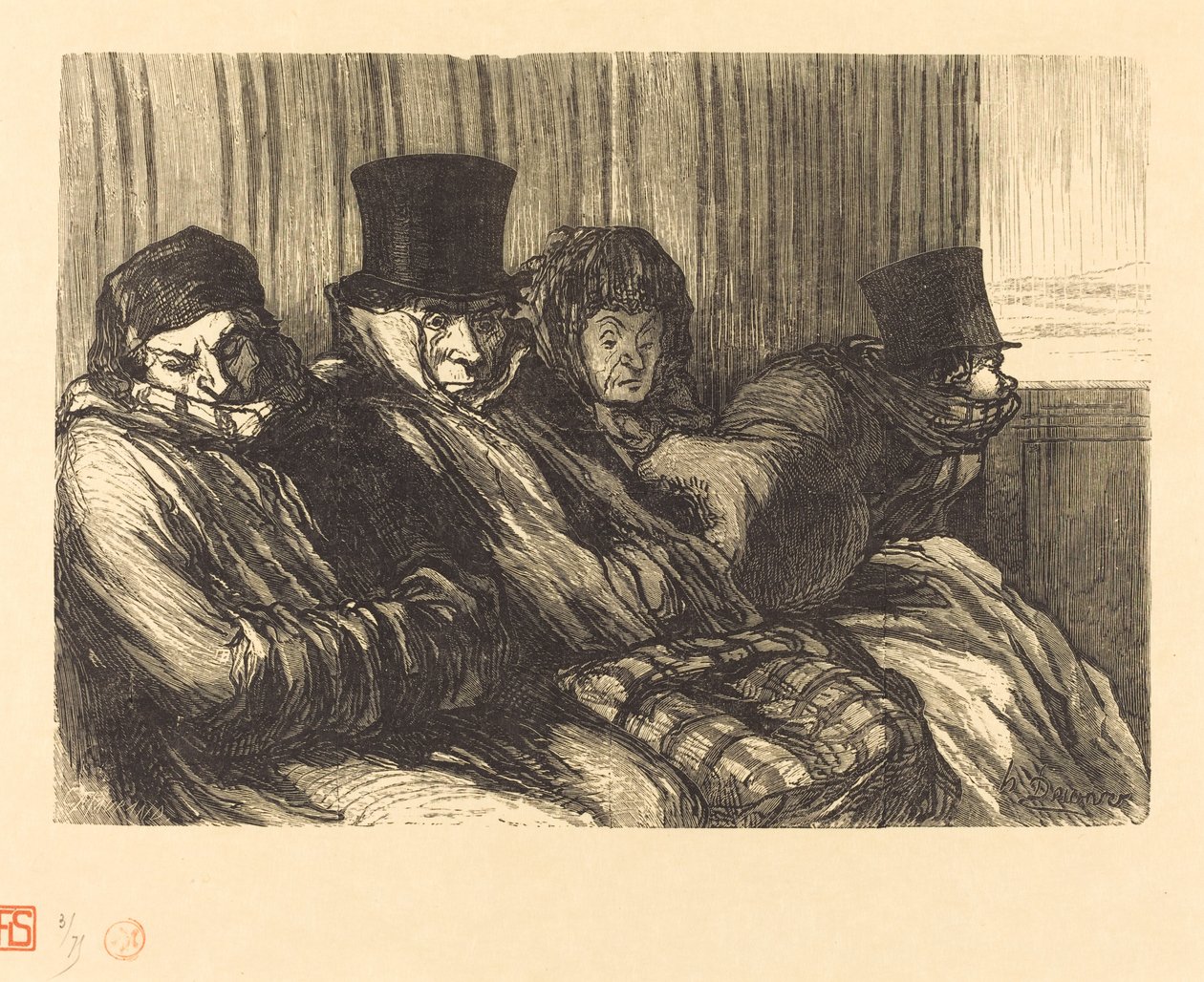 قطار ممتع بواسطة شارل موران بعد Honoré Daumier