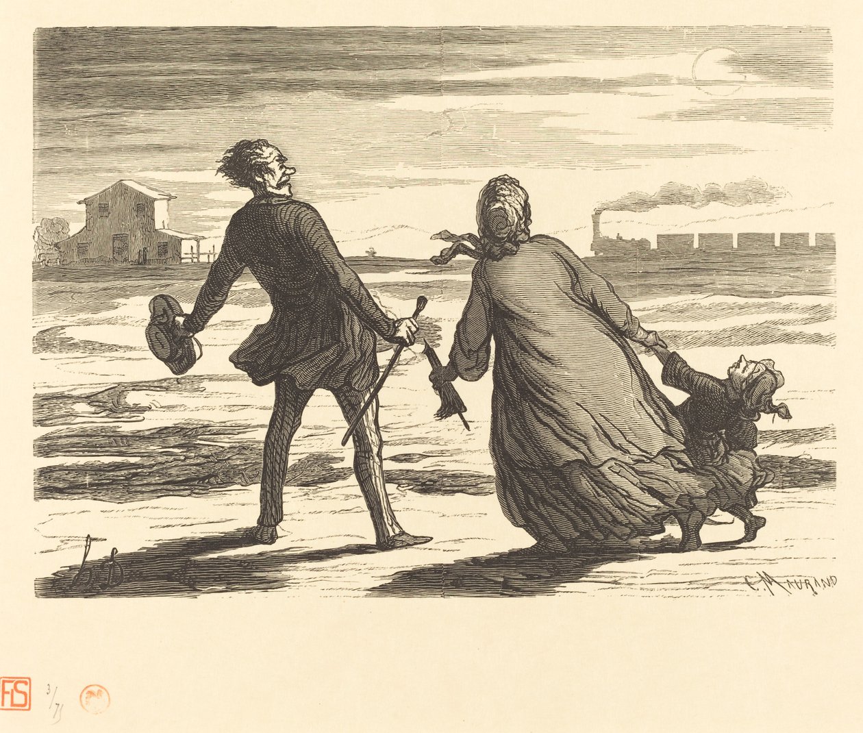 متأخر جدا! بواسطة شارل موران بعد Honoré Daumier