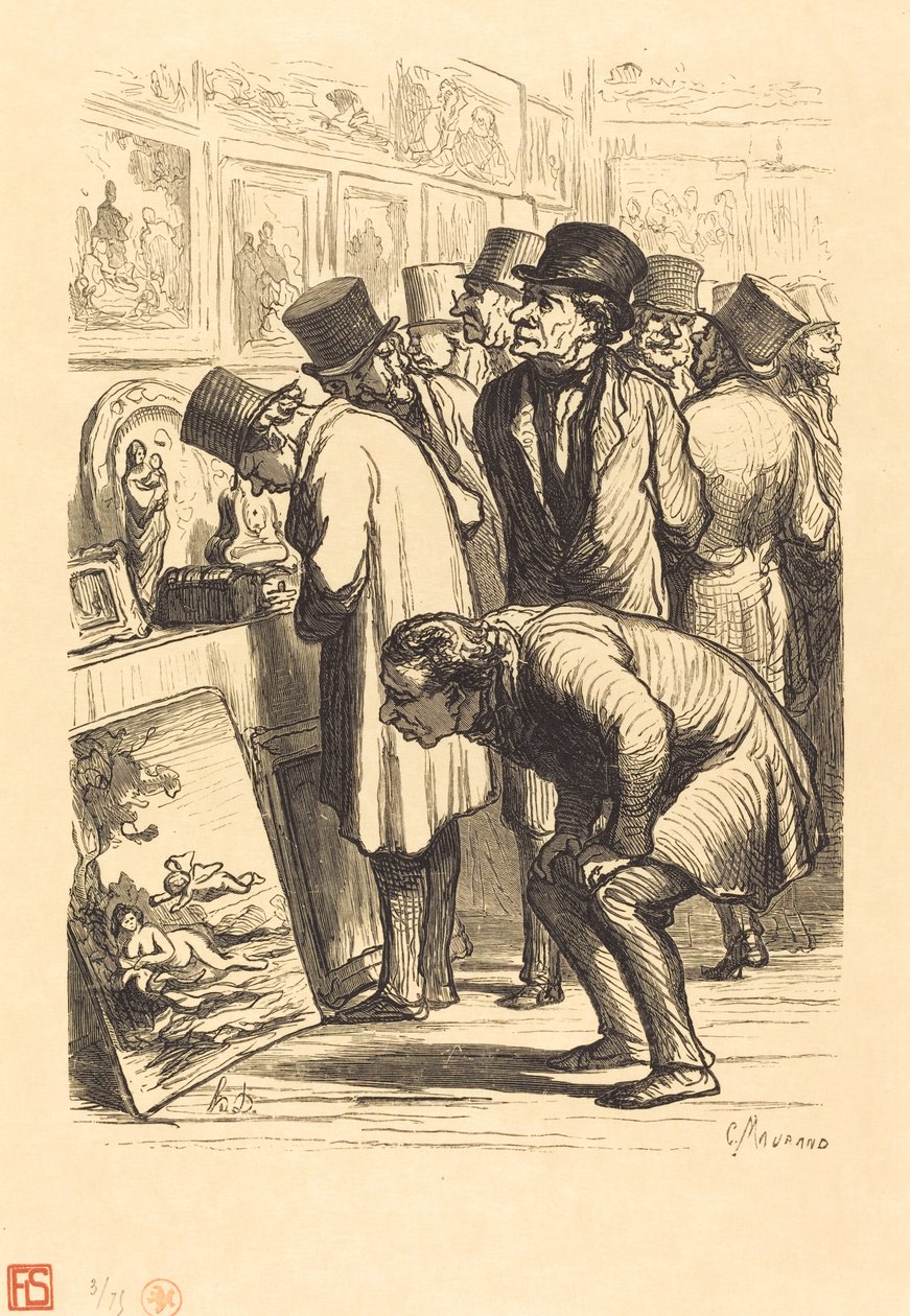 غرفة في فندق Drouot في يوم معرض بواسطة شارل موران بعد Honoré Daumier