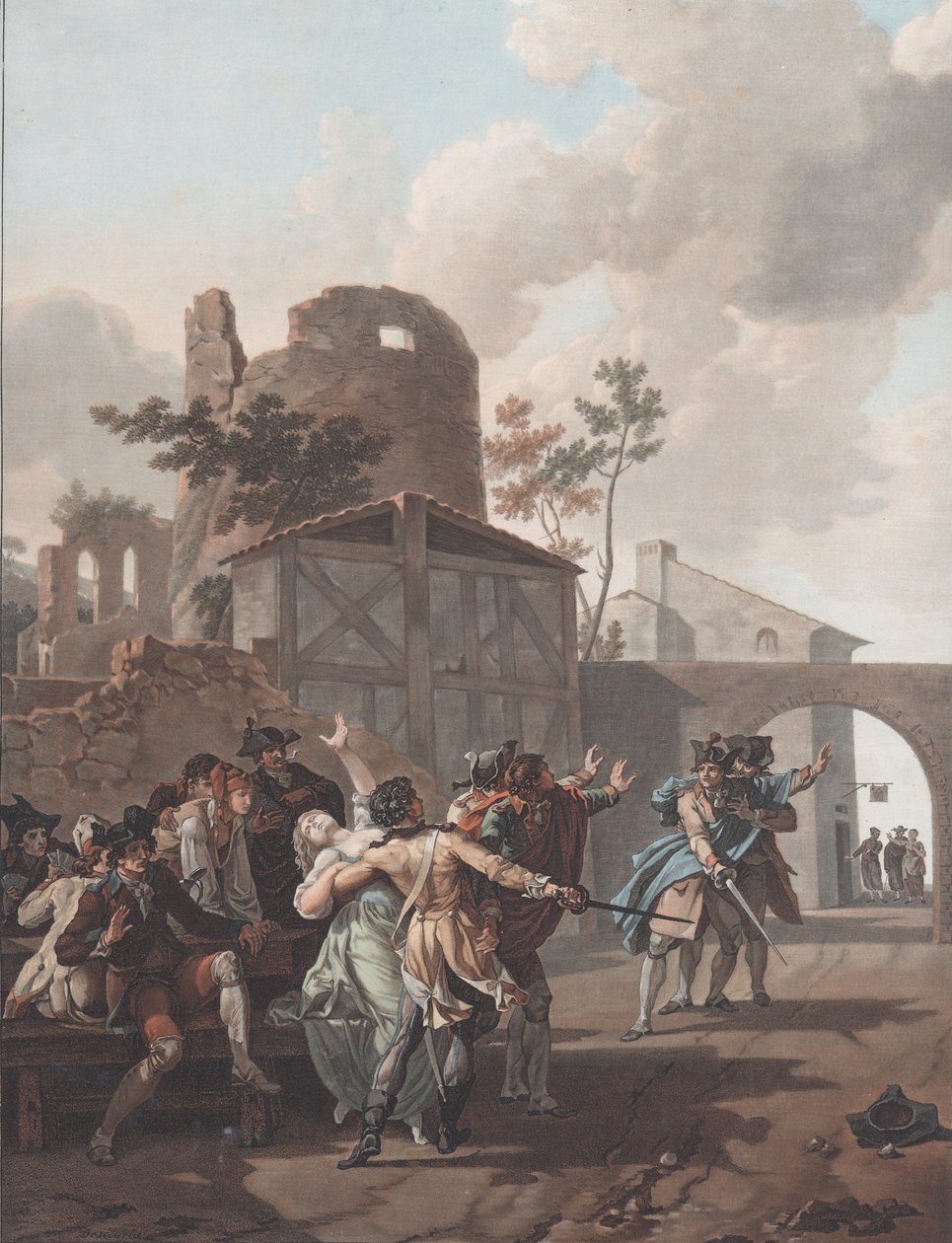 The Brawl La Rixe ، كاليفورنيا. 1792. بواسطة تشارلز ملكيور ديسكورتيس