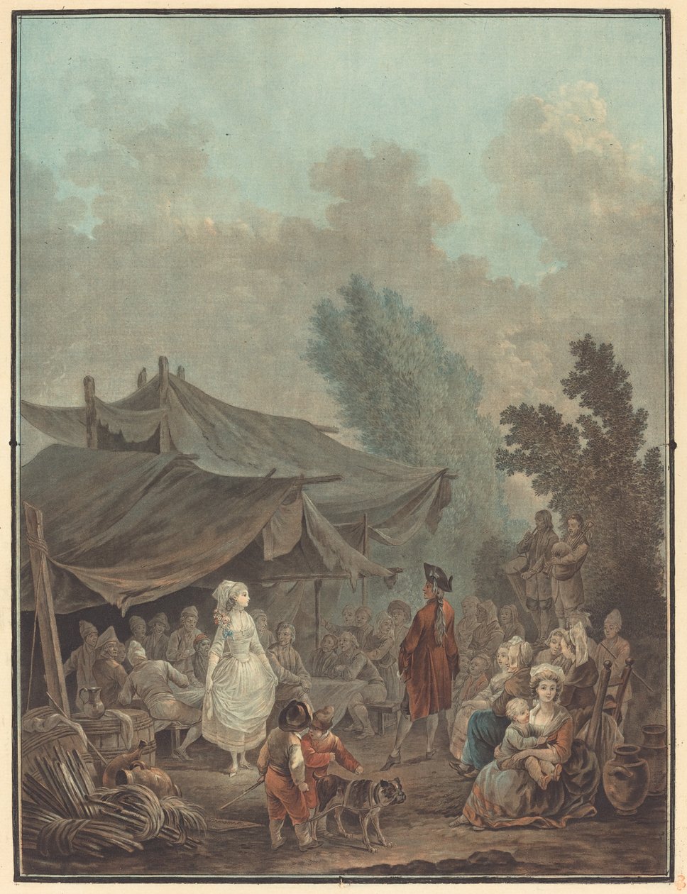 Noce de Village (زفاف القرية) بواسطة Charles Melchior Descourtis بعد نيكولا أنطوان توناي