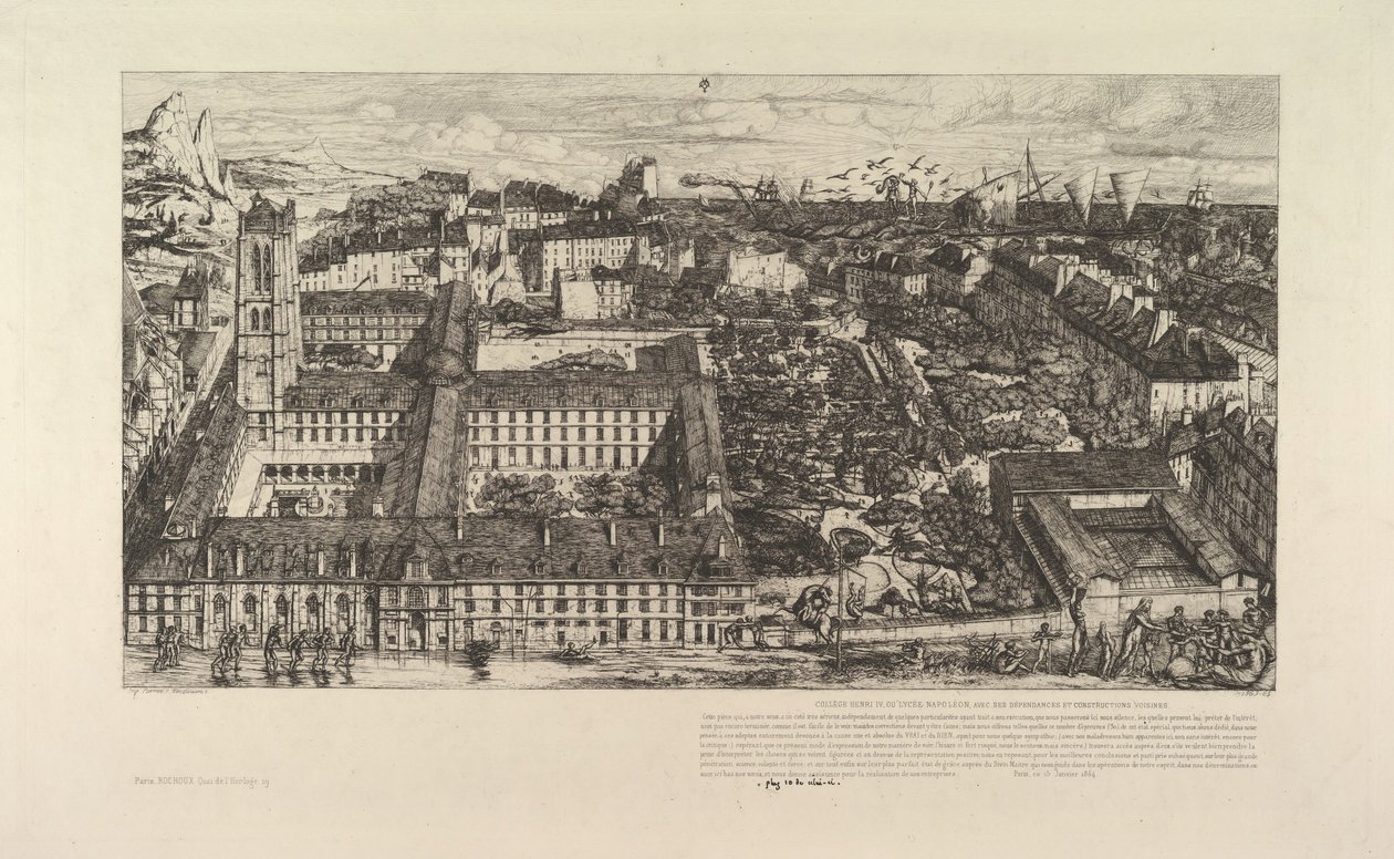 الكلية Henri IV أو Lycée Napoléon ، 1863-64. بواسطة تشارلز ميريون