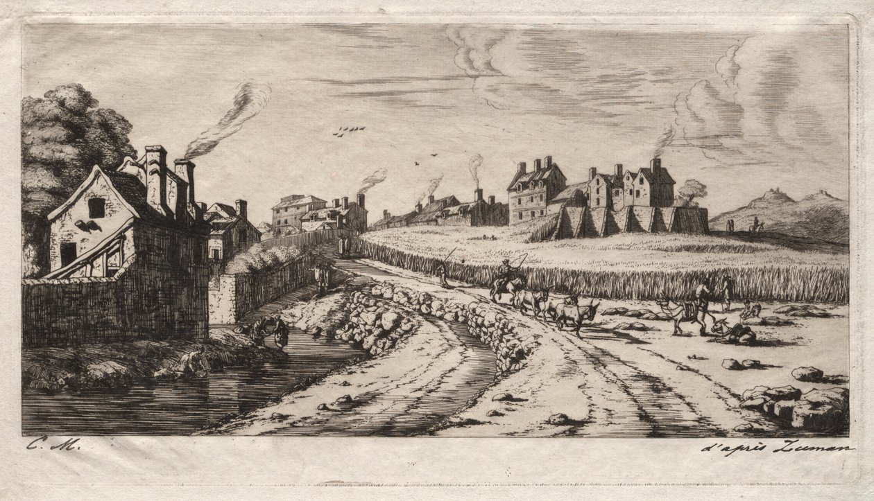 مدخل فوبورج ، سان مارسو ، باريس ، 1850. بواسطة تشارلز ميريون