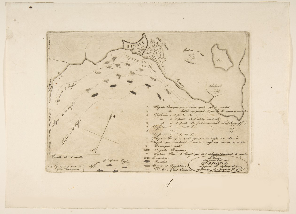 خطة معركة سينوب ، 1853. بواسطة تشارلز ميريون