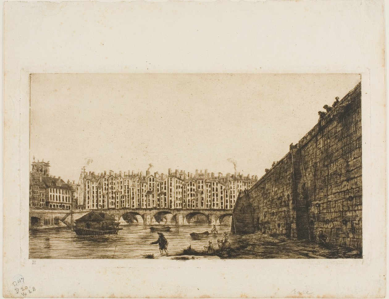 Pont-au-Change ، باريس ، حوالي عام 1784 بواسطة تشارلز ميريون