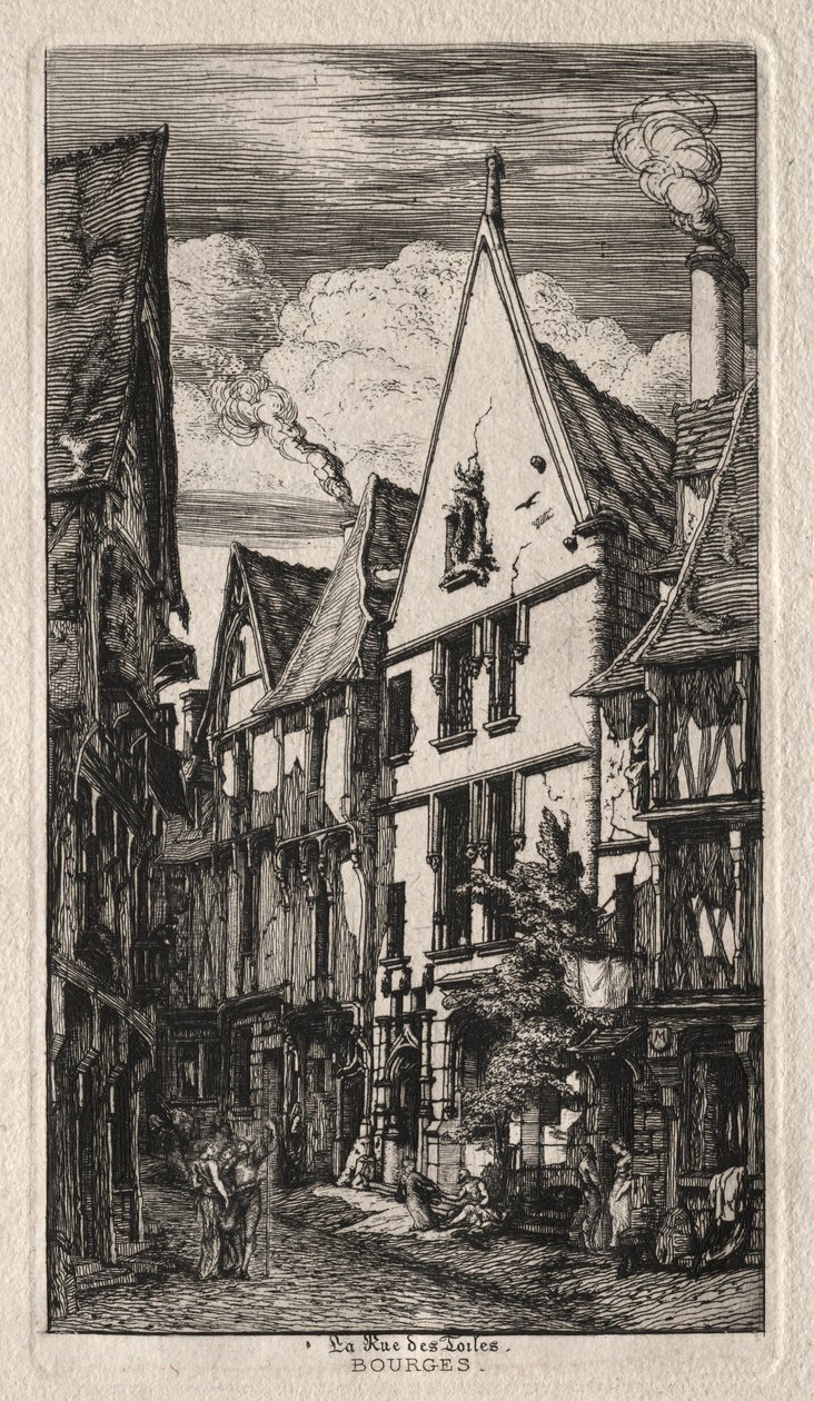 Rue des Toiles ، بورجيه ، 1853. بواسطة تشارلز ميريون
