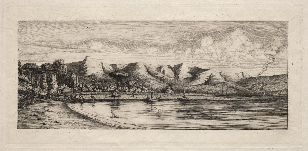صيد سمك السين قبالة نقطة حرق الفحم ، أكاروا ، 1865. بواسطة تشارلز ميريون