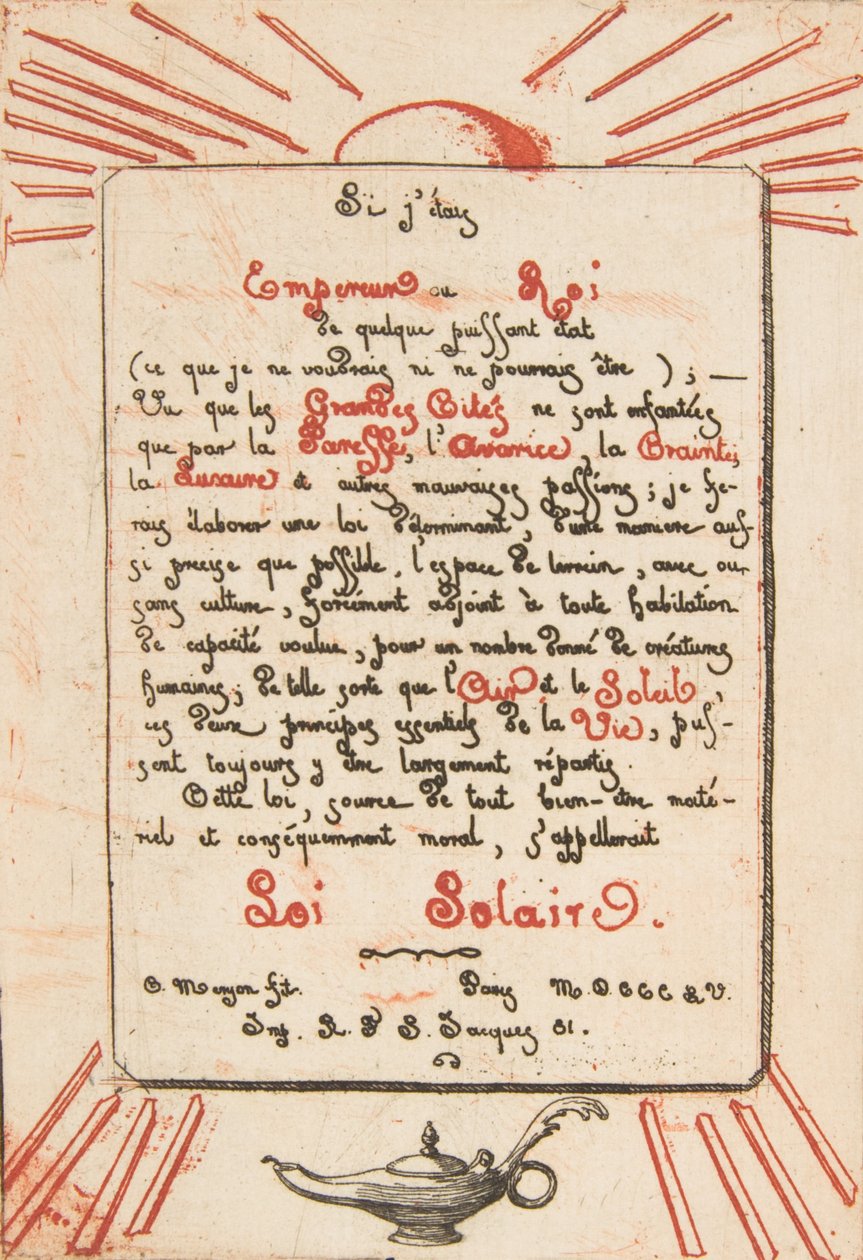 قانون الطاقة الشمسية ، 1855. بواسطة تشارلز ميريون