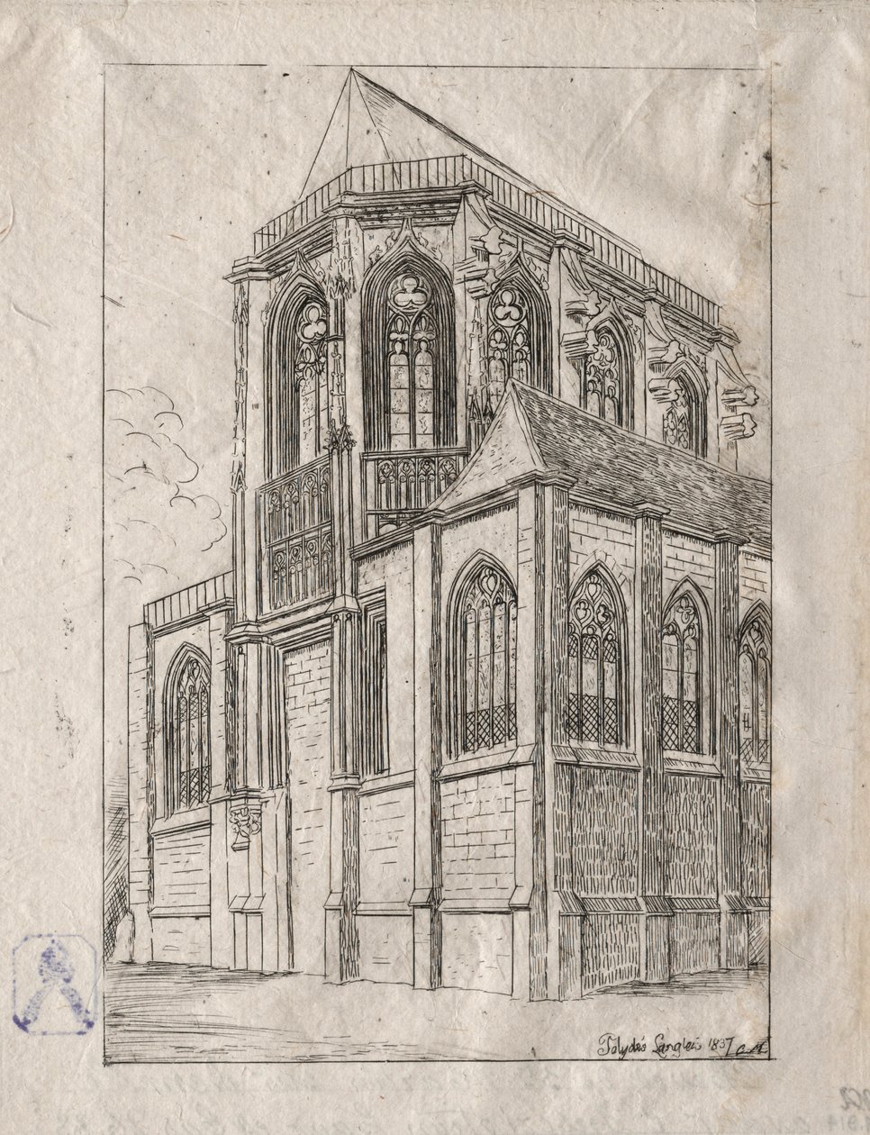 حنية كنيسة سانت مارتن سور رينيل ، 1860. بواسطة تشارلز ميريون