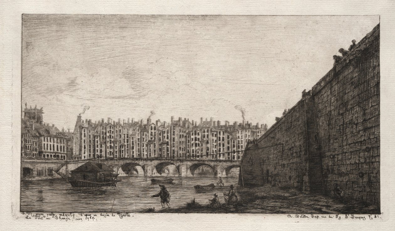جسر التبادل ، باريس ، حوالي 1784 ، 1855. بواسطة تشارلز ميريون