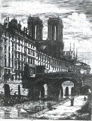 The Little Bridge on the Hotel-Dieu بواسطة تشارلز ميريون