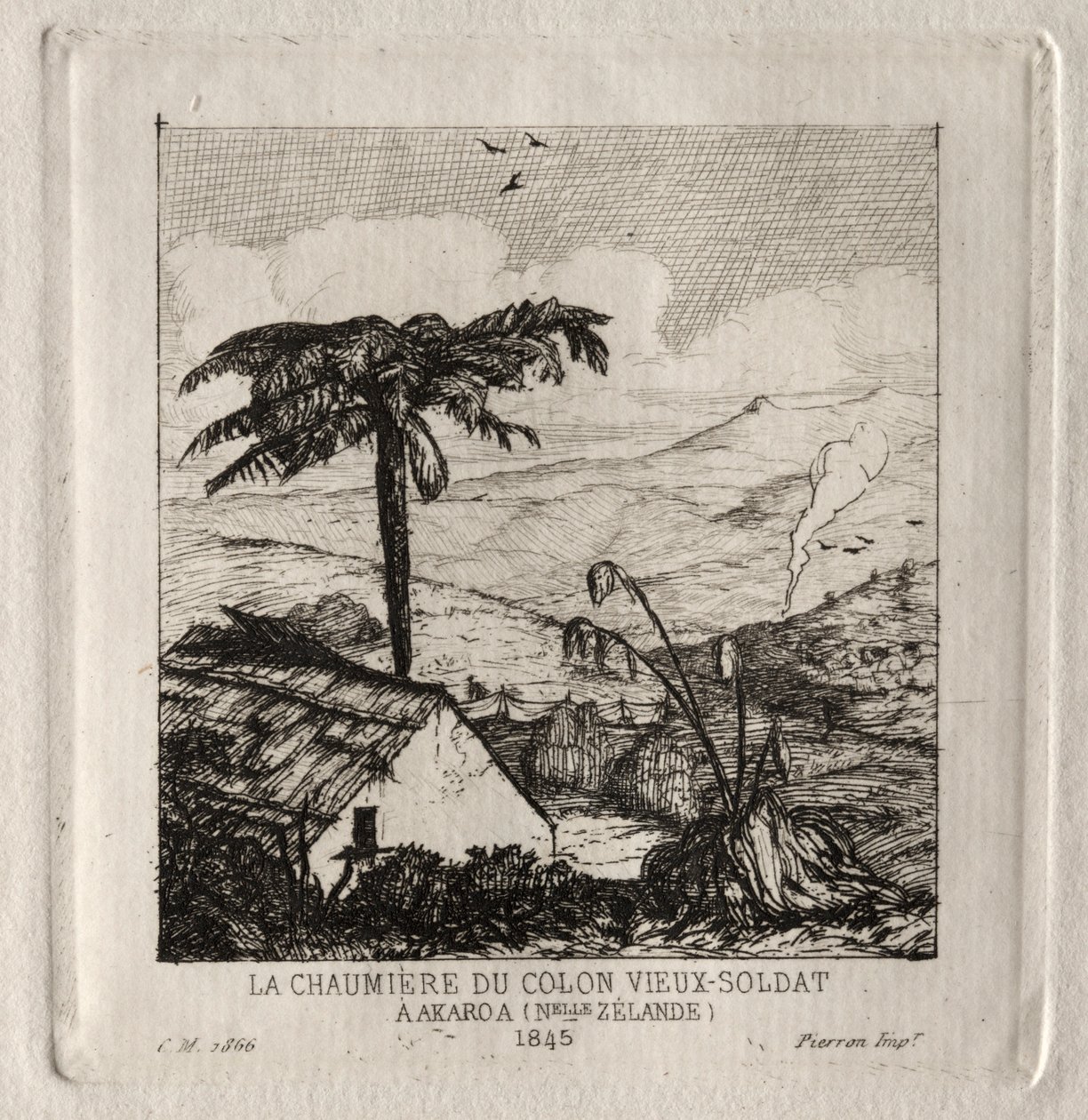 كوخ المستوطنين الجندي القديم في أكاروا ، 1845 ، 1866. بواسطة تشارلز ميريون