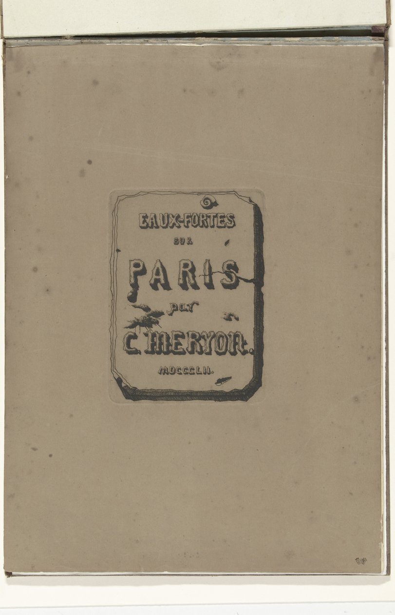 Titelblad في الألبوم Eaux-fortes sur Paris النقش على باريس (عنوان المسلسل) بواسطة تشارلز ميريون