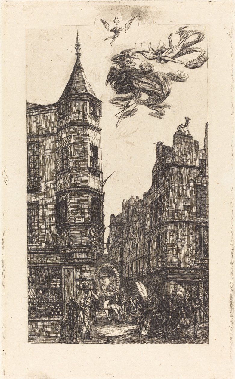 Tourelle، Rue de l'Ecole de Médecine، 22، Paris (House with a Turret، No. 22، Street of the school of Medicine، Paris) بواسطة تشارلز ميريون