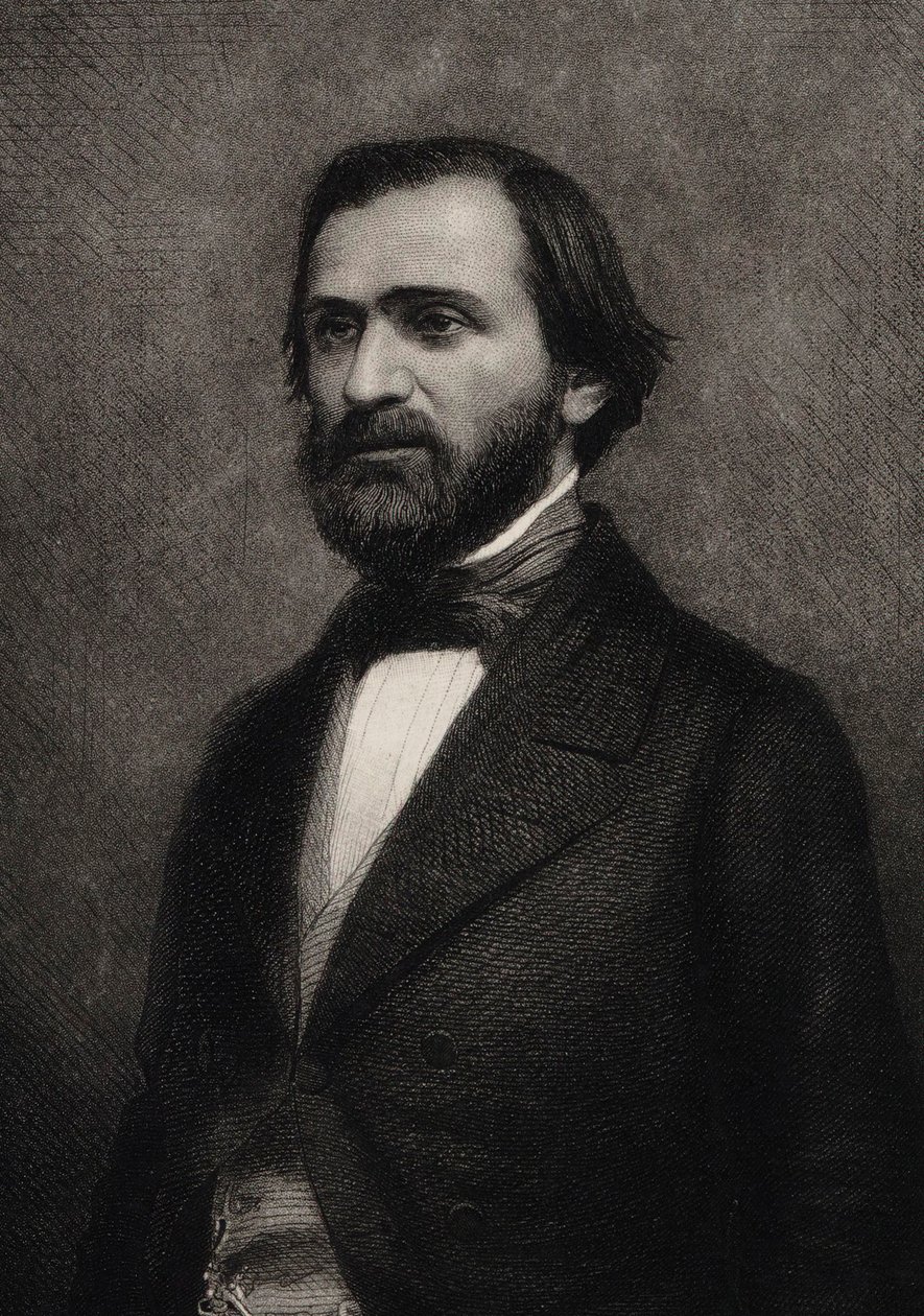 صورة الملحن جوزيبي فيردي 1813-1901 ، ج. 1850. بواسطة تشارلز ميشيل جوفروي