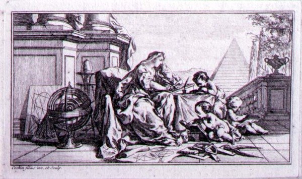 الحساب ، توضيح إثبات لعمل من تأليف دينيس ديدرو (1713-1784) (التنميش) بواسطة تشارلز نيكولاس الثاني كوتشين